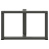 Pieds de table basse en T, 2 pièces, anthracite, 60 x 25 x (42-43) cm, acier 