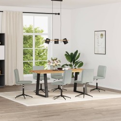 Chaises à manger lot de 6 gris clair velours 