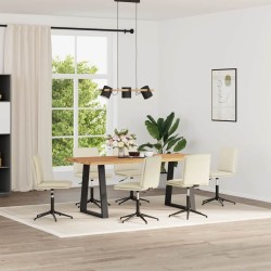Chaises à manger lot de 6 crème velours 