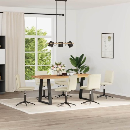 Chaises à manger lot de 6 crème velours 
