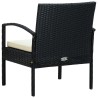 Chaise de jardin avec coussin Résine tressée Noir 