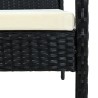 Chaise de jardin avec coussin Résine tressée Noir 