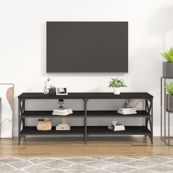 Meuble TV noir 140x40x50 cm bois d'ingénierie 