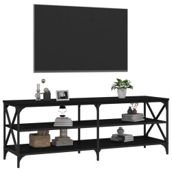 Meuble TV noir 140x40x50 cm bois d'ingénierie 