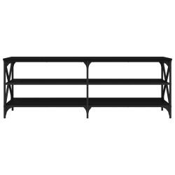 Meuble TV noir 140x40x50 cm bois d'ingénierie 