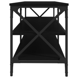 Meuble TV noir 140x40x50 cm bois d'ingénierie 