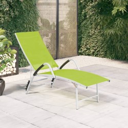 Chaise longue Textilène et aluminium Vert 