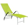 Chaise longue Textilène et aluminium Vert 