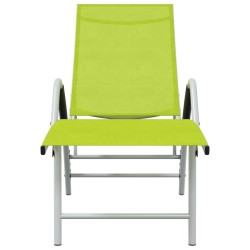Chaise longue Textilène et aluminium Vert 