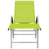 Chaise longue Textilène et aluminium Vert 