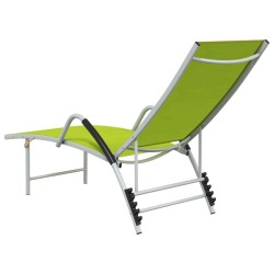Chaise longue Textilène et aluminium Vert 