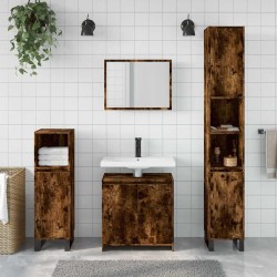 Ensemble de meubles de salle de bain 2 pcs Chêne fumé 