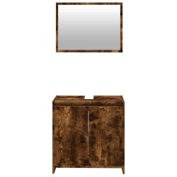 Ensemble de meubles de salle de bain 2 pcs Chêne fumé 