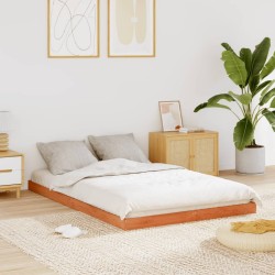 Cadre de lit sans matelas cire marron 140x200cm bois pin massif 