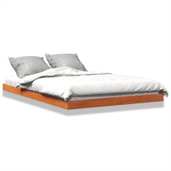 Cadre de lit sans matelas cire marron 140x200cm bois pin massif 