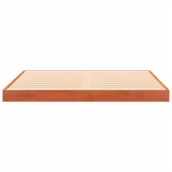 Cadre de lit sans matelas cire marron 140x200cm bois pin massif 