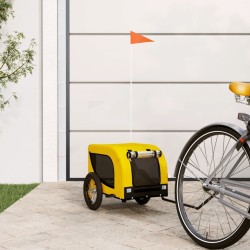 Remorque de vélo pour animaux de compagnie jaune et noir 