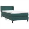 Sommier à lattes de lit et matelas vert foncé 100x220cm velours 