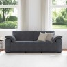 Canapé à 3 places gris foncé 178 cm velours 