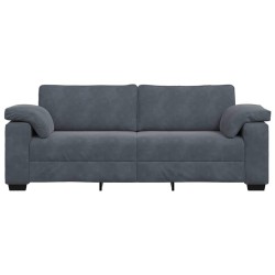 Canapé à 3 places gris foncé 178 cm velours 