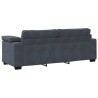 Canapé à 3 places gris foncé 178 cm velours 