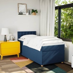 Sommier à lattes de lit avec matelas Bleu 80x200 cm Tissu 