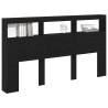 Armoire tête de lit avec LED chêne noir 180x17x102 cm 