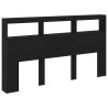 Armoire tête de lit avec LED chêne noir 180x17x102 cm 