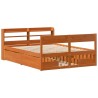Cadre de lit sans matelas cire marron 135x190cm bois pin massif 