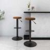 Tabourets de bar lot de 2 marron velours 