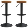 Tabourets de bar lot de 2 marron velours 