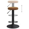 Tabourets de bar lot de 2 marron velours 