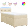Sommier à lattes de lit avec matelas Crème 80x200 cm Tissu 