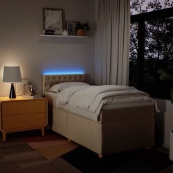 Sommier à lattes de lit avec matelas Crème 80x200 cm Tissu 