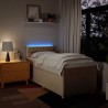 Sommier à lattes de lit avec matelas Crème 80x200 cm Tissu 