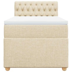 Sommier à lattes de lit avec matelas Crème 80x200 cm Tissu 