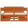 Cadre de lit sans matelas cire marron 150x200cm bois pin massif 
