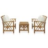 Salon de jardin 3 pcs avec coussins Bois d'acacia massif 