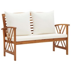 Salon de jardin 3 pcs avec coussins Bois d'acacia massif 