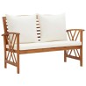 Salon de jardin 3 pcs avec coussins Bois d'acacia massif 
