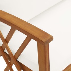 Salon de jardin 3 pcs avec coussins Bois d'acacia massif 