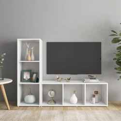 Meubles TV 2 pcs Blanc 107x35x37 cm Bois d'ingénierie 
