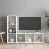 Meubles TV 2 pcs Blanc 107x35x37 cm Bois d'ingénierie 