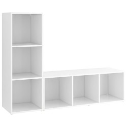 Meubles TV 2 pcs Blanc 107x35x37 cm Bois d'ingénierie 
