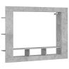 Meuble TV gris béton 152x22x113 cm bois d'ingénierie 