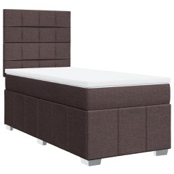 Sommier à lattes de lit avec matelas Marron foncé 90x190 cm 