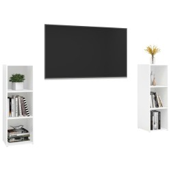 Meubles TV 2 pcs Blanc 107x35x37 cm Bois d'ingénierie 