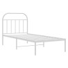 Cadre de lit métal sans matelas avec tête de lit blanc 90x200cm 