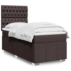 Sommier à lattes de lit avec matelas Marron foncé 90x200 cm 