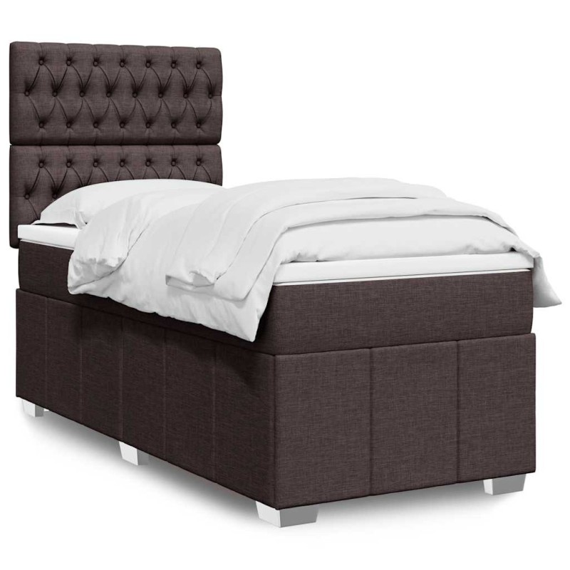 Sommier à lattes de lit avec matelas Marron foncé 90x200 cm 